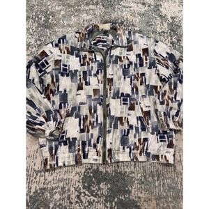 vintage Stunt Sports jacket Silk Medium Geometric 90s